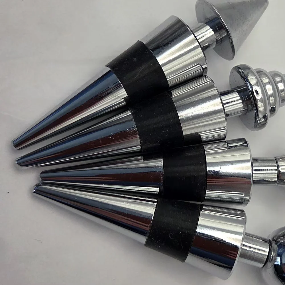 Chrome Bottle Stopper Set - 4pcs Reusable for Wine, Whiskey, Scotch Barware